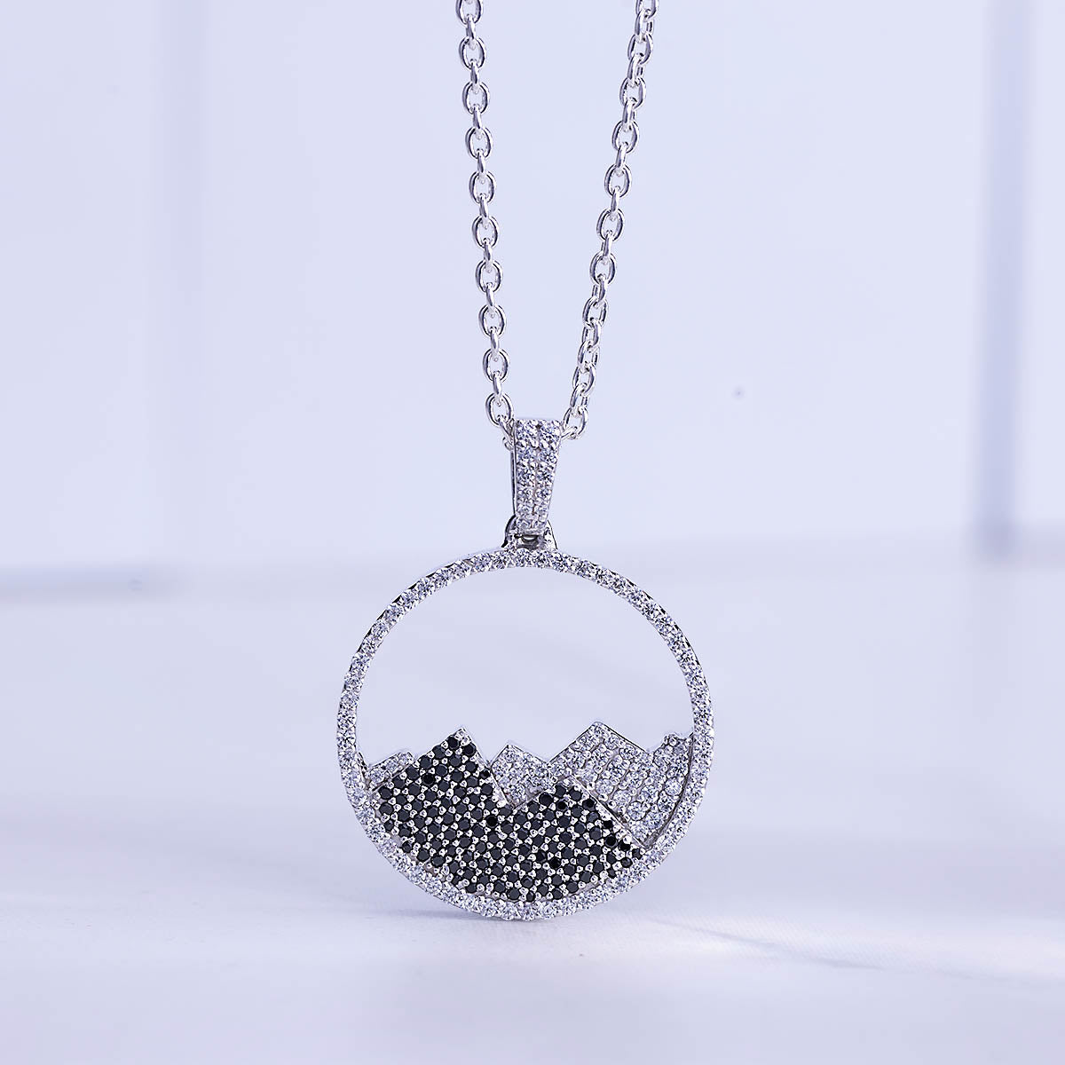 Mountain Pendant Necklace 925 Sterling Silver Gift for Mountaineer