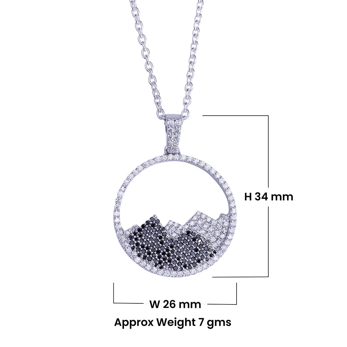 Mountain Pendant Necklace 925 Sterling Silver Gift for Mountaineer