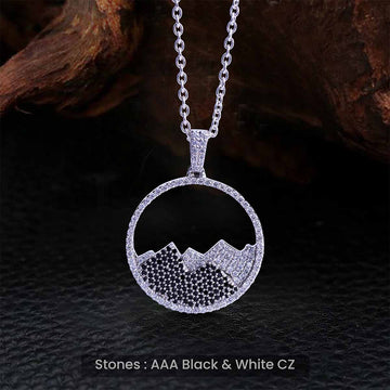 Mountain Pendant Necklace 925 Sterling Silver Gift for Mountaineer