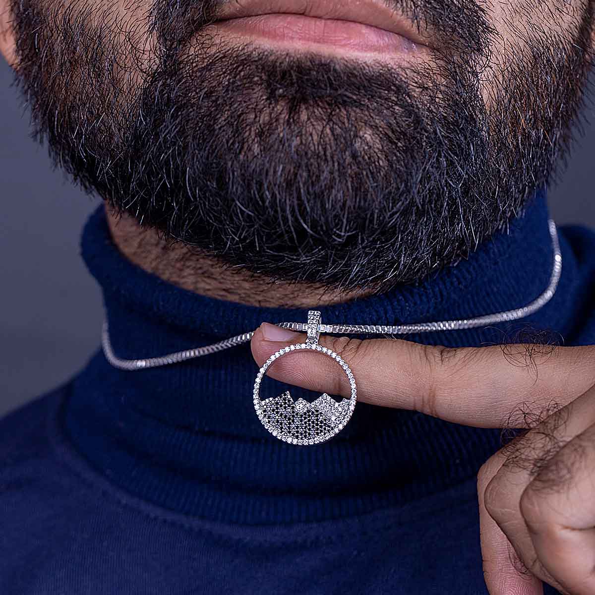 Mountain Pendant Necklace 925 Sterling Silver Gift for Mountaineer