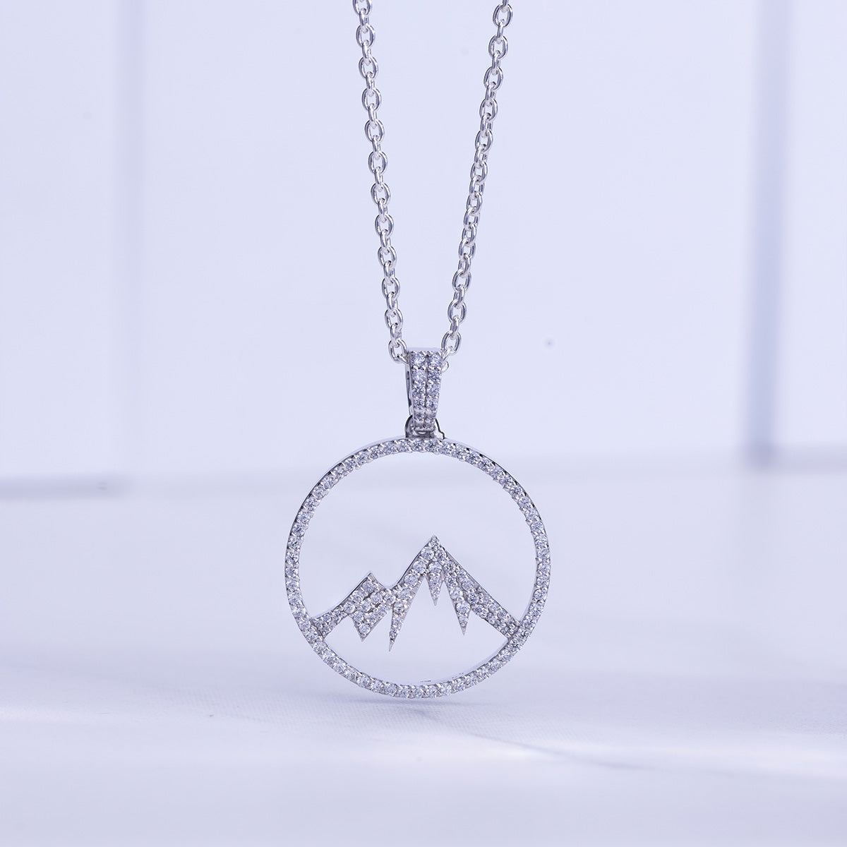 Mountain Peak Pendant Necklace for Women Iced Out Jewelry