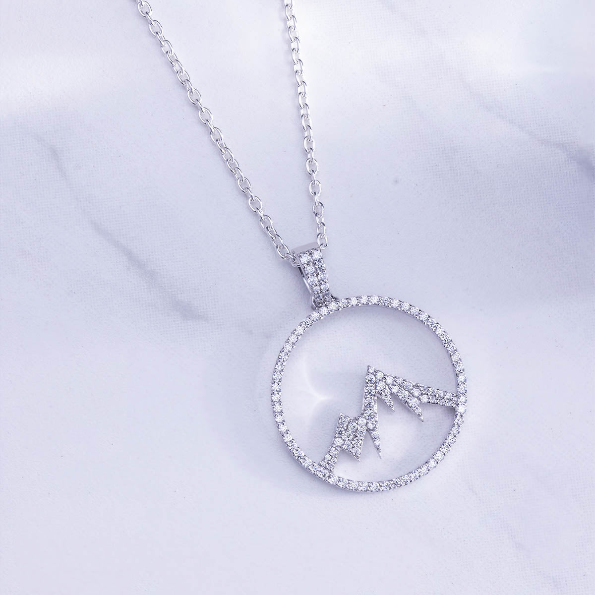 Mountain Peak Pendant Necklace for Women Iced Out Jewelry
