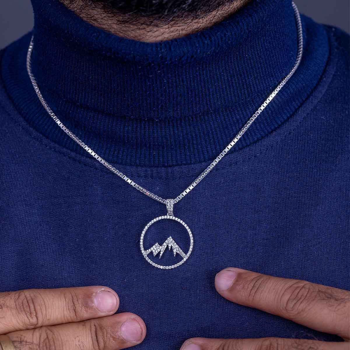 Mountain Peak Pendant Necklace for Women Iced Out Jewelry