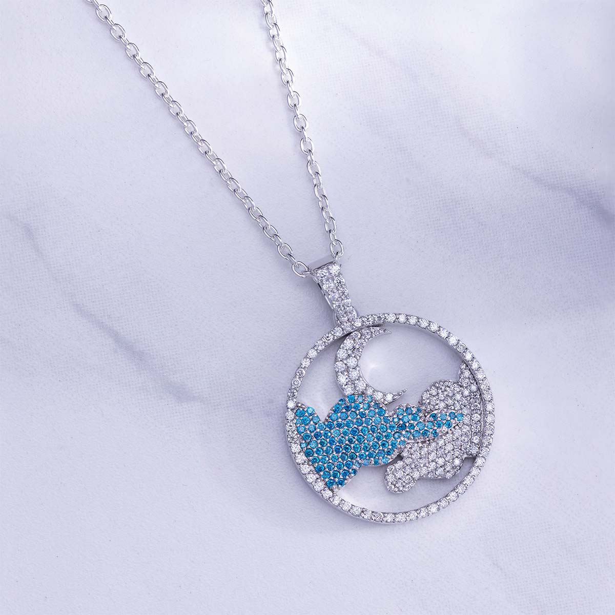 Crescent Moon and Cloud Pendant Necklace Celestial Jewelry