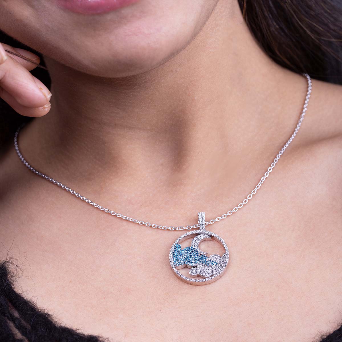 Crescent Moon and Cloud Pendant Necklace Celestial Jewelry