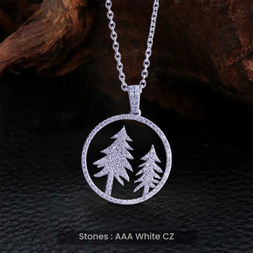 Christmas Tree Necklace Iced Out Xmas Tree Pendant Winter Holiday Jewelry