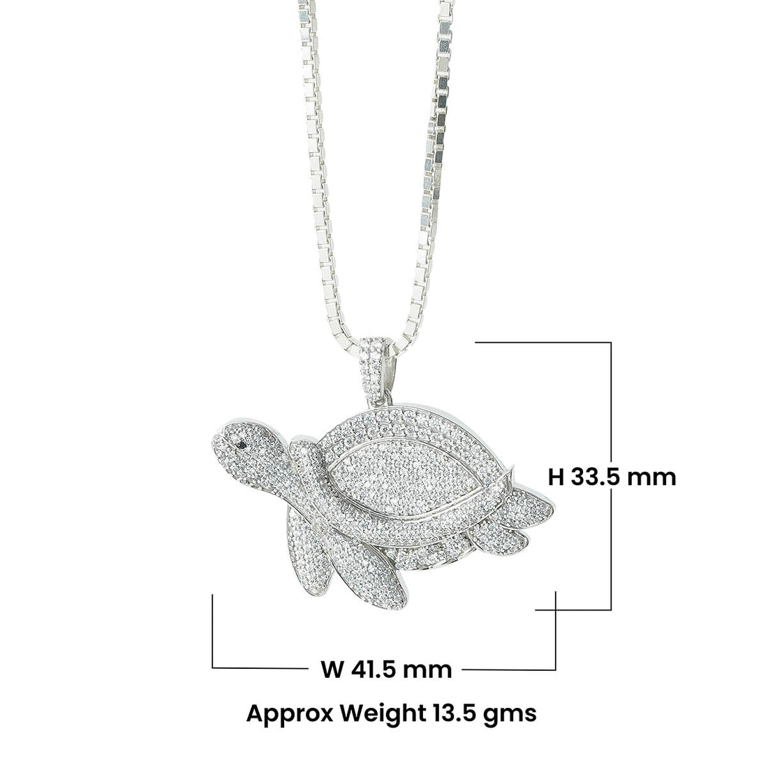 Icy Turtle Pendant Necklace Moissanite Iced Out Ocean Jewelry
