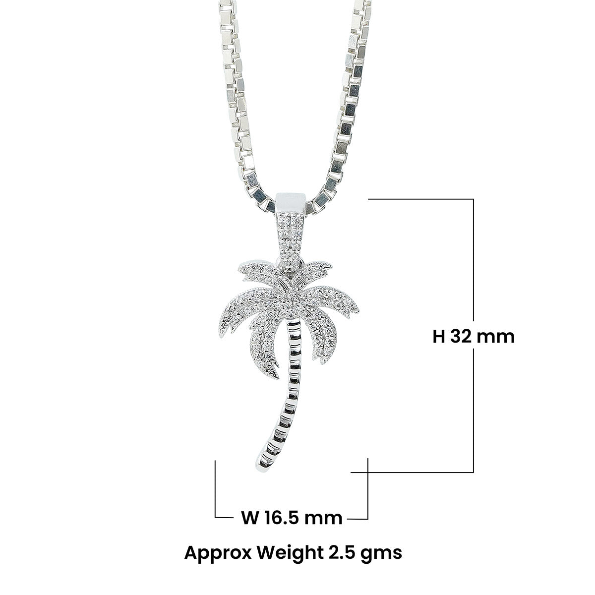 Palm Tree Pendant Necklace Hawaiian Beach Tropical Jewelry