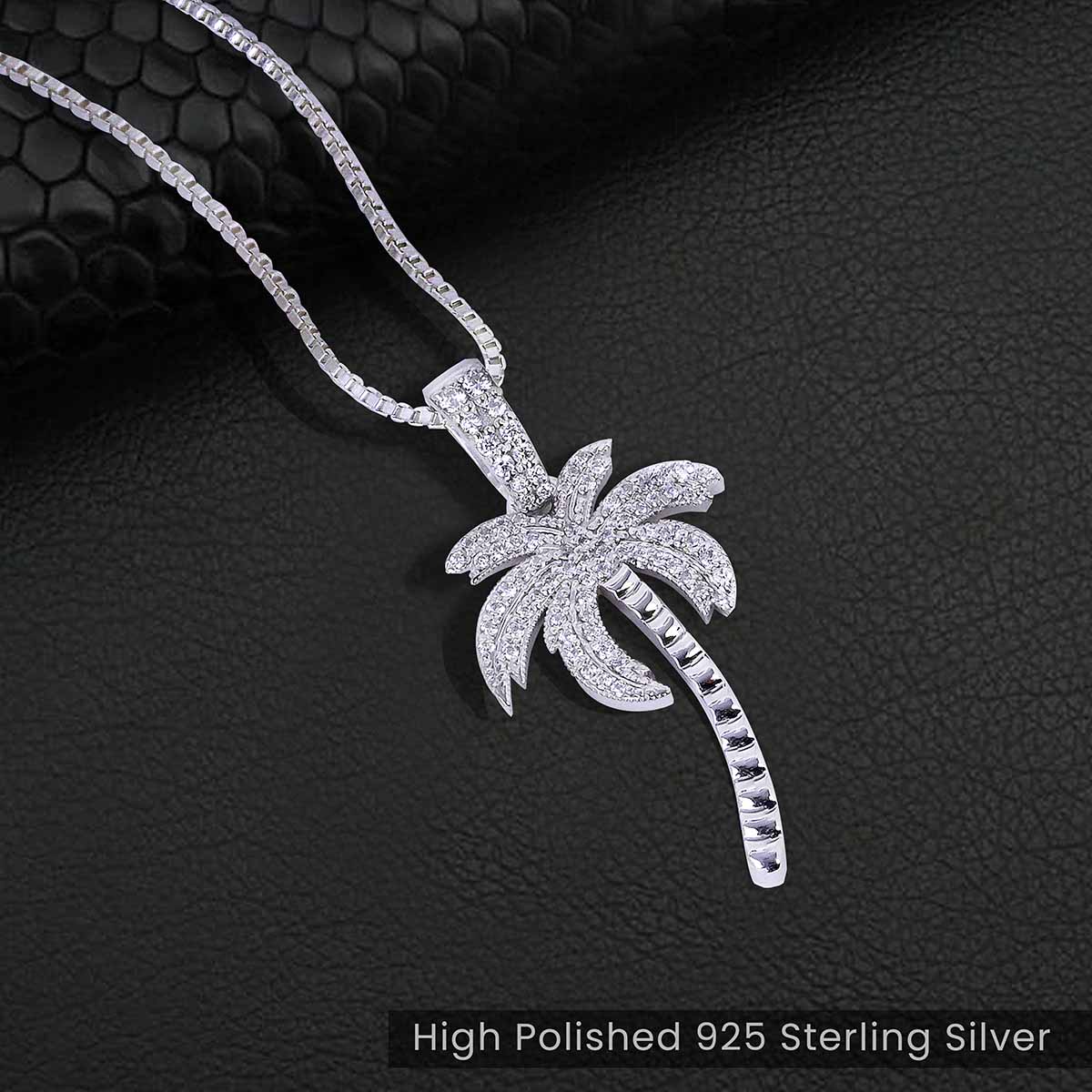 Palm Tree Pendant Necklace Hawaiian Beach Tropical Jewelry