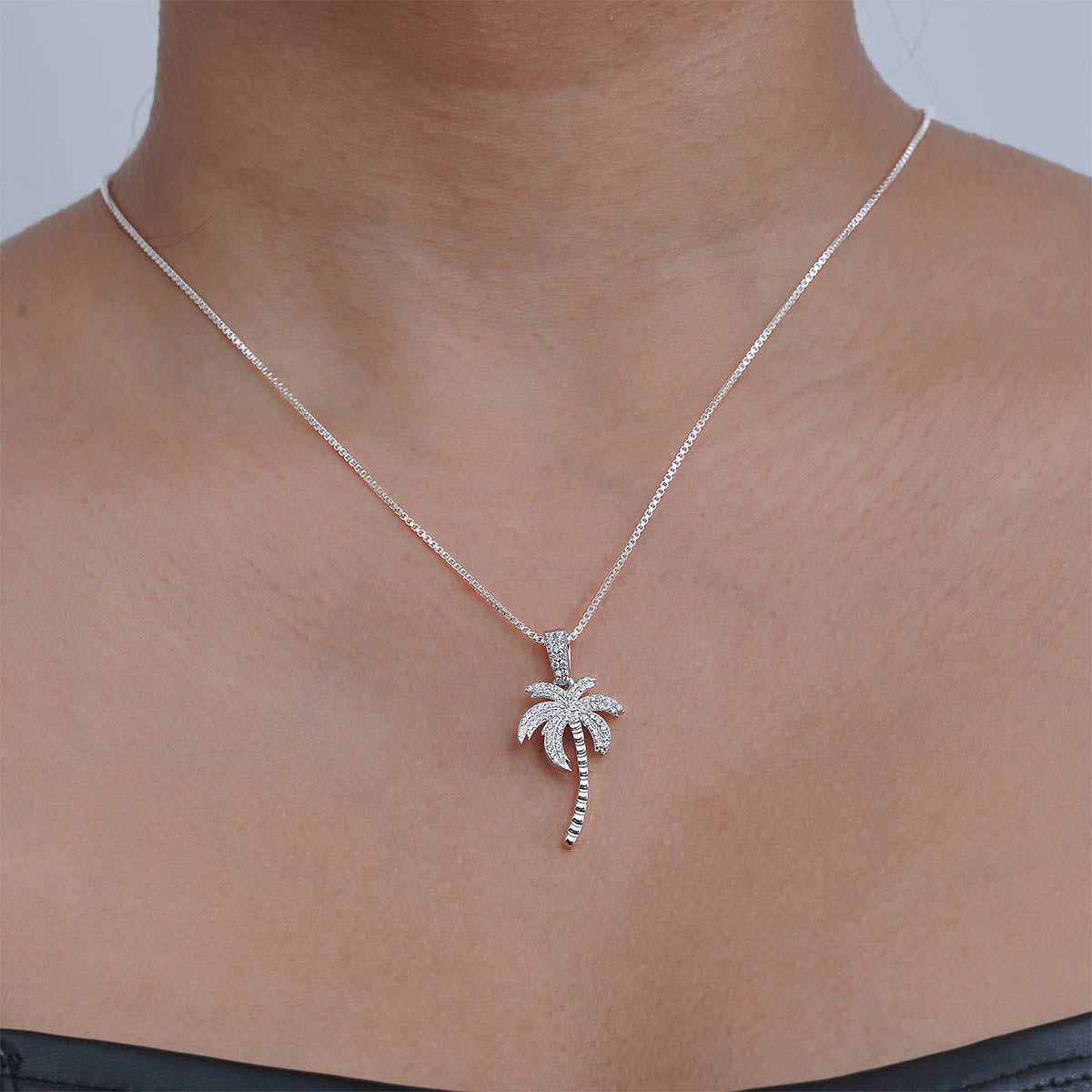 Palm Tree Pendant Necklace Hawaiian Beach Tropical Jewelry