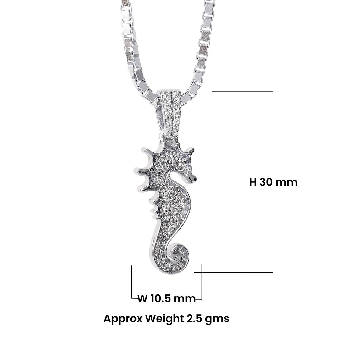 Moissanite Seahorse Pendant Necklace Iced Out Ocean Jewelry