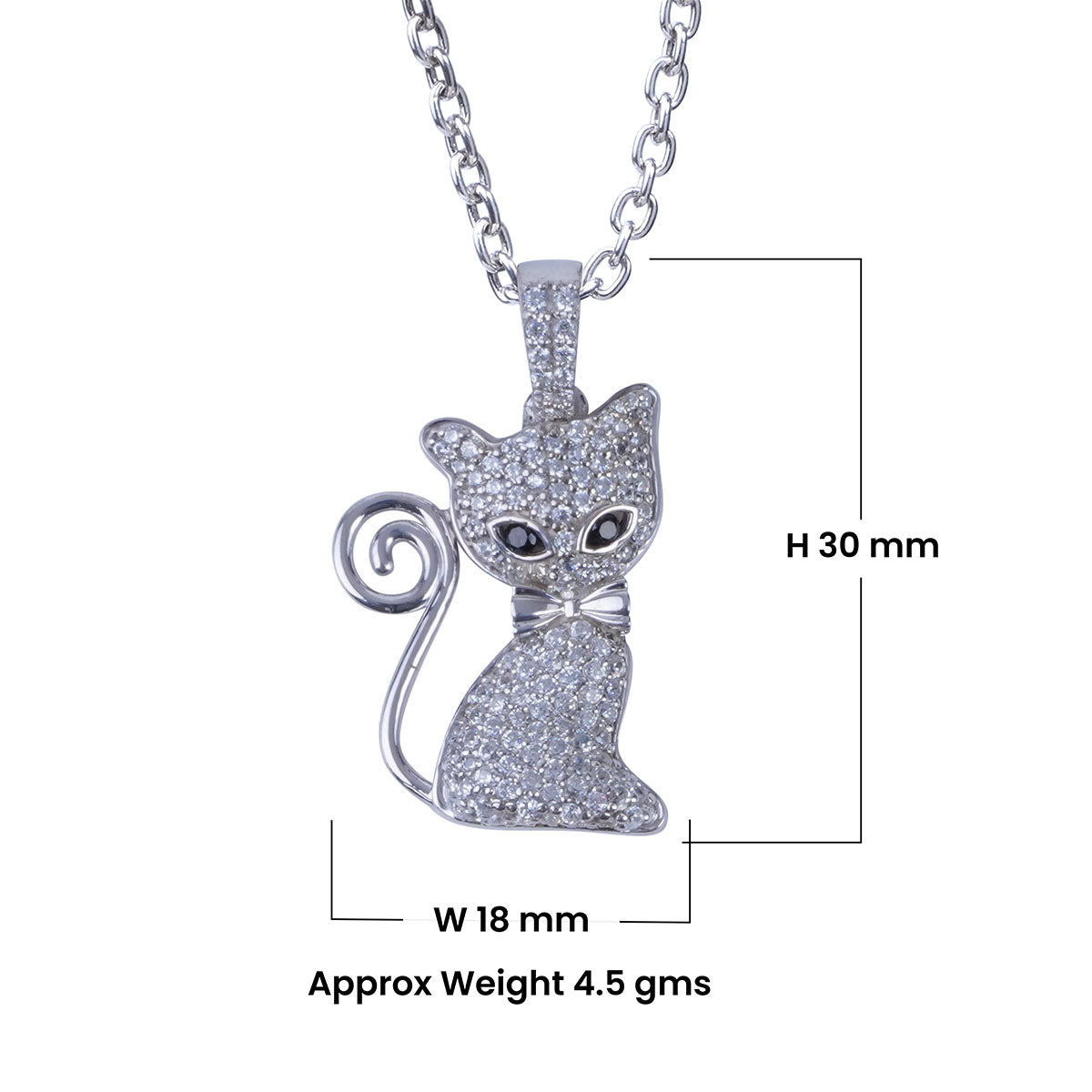 Iced Out Cat Pendant Necklace for Girls 925 Silver Kitty Jewelry