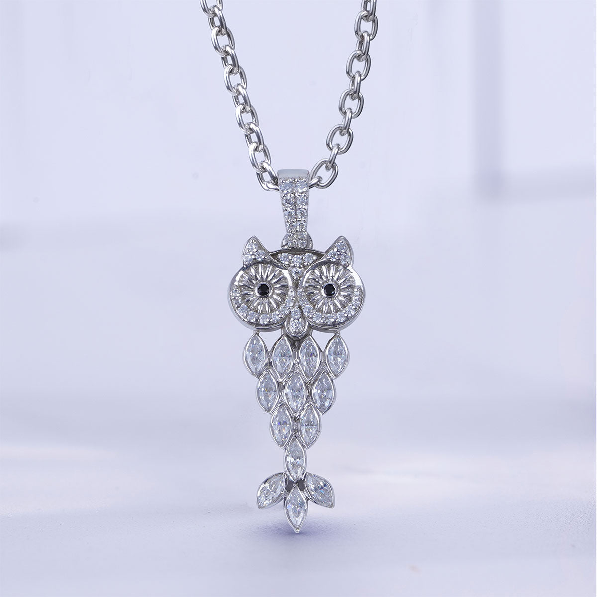 Iced Out Owl Pendant Necklace Gothic Charm Hip Hop Jewelry