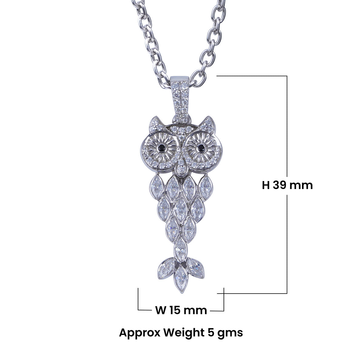 Iced Out Owl Pendant Necklace Gothic Charm Hip Hop Jewelry