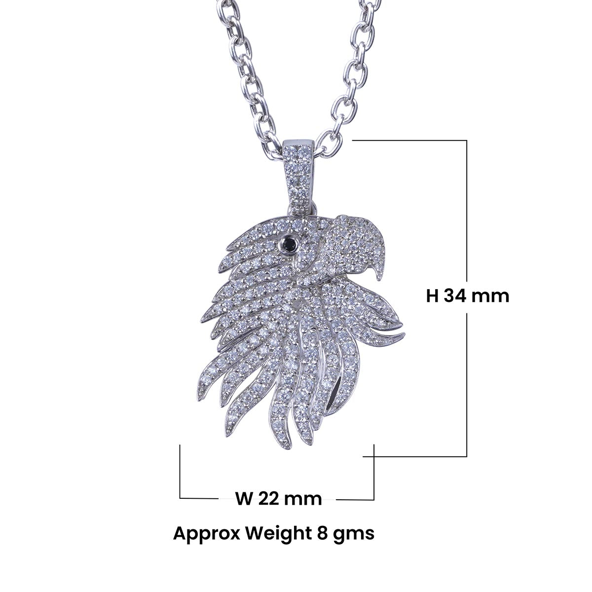 Iced Out Eagle Pendant Necklace Bling Hip Hop Jewelry Unisex