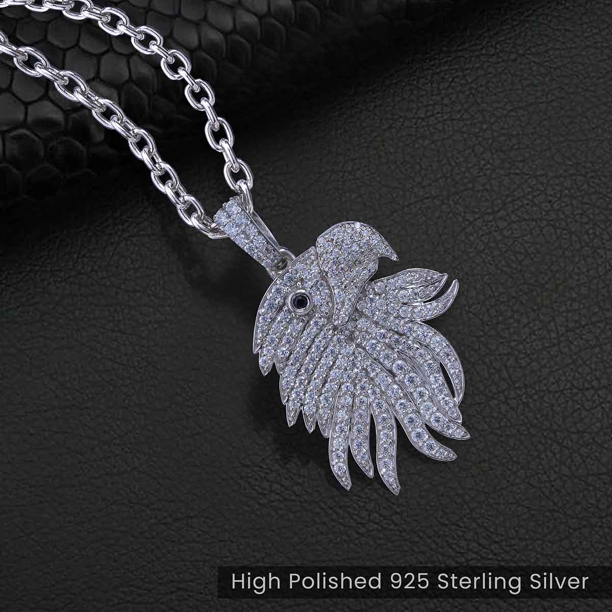 Iced Out Eagle Pendant Necklace Bling Hip Hop Jewelry Unisex