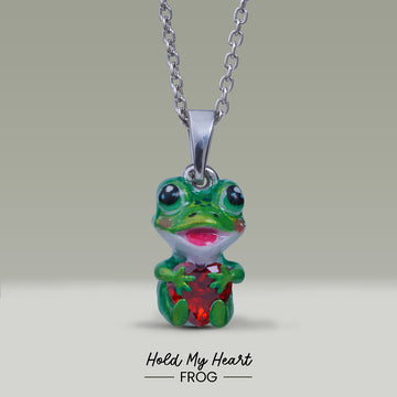 Kawaii Frog Pendant Necklace Toad Charm Playful Kids Jewelry