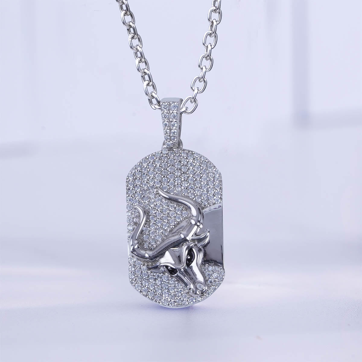Taurean Bull Pendant Necklace Taurus Zodiac Iced Out Jewelry