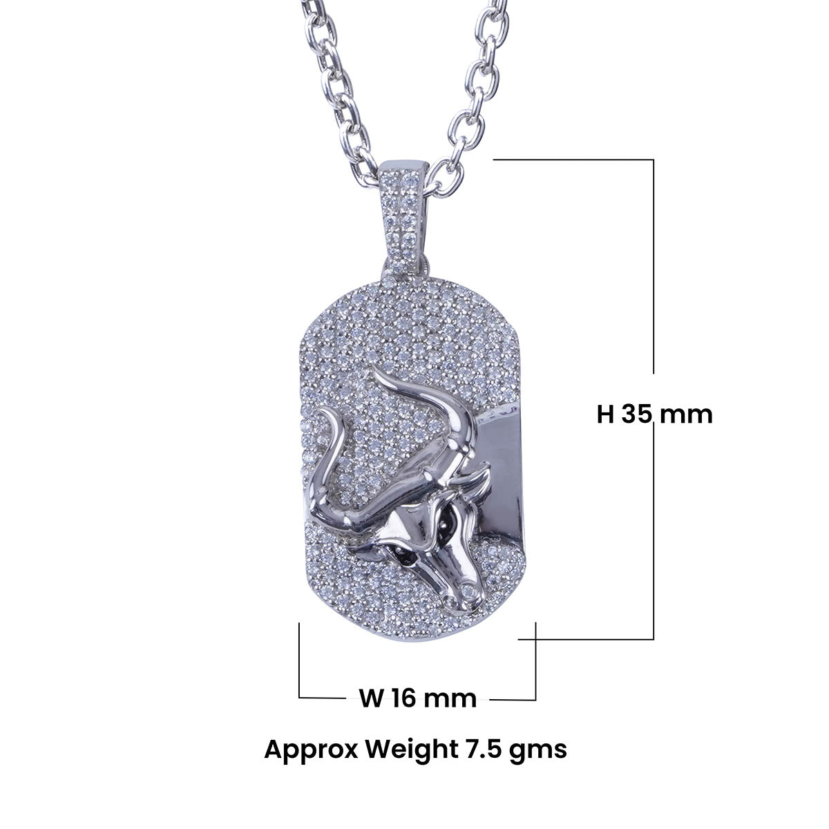 Taurean Bull Pendant Necklace Taurus Zodiac Iced Out Jewelry