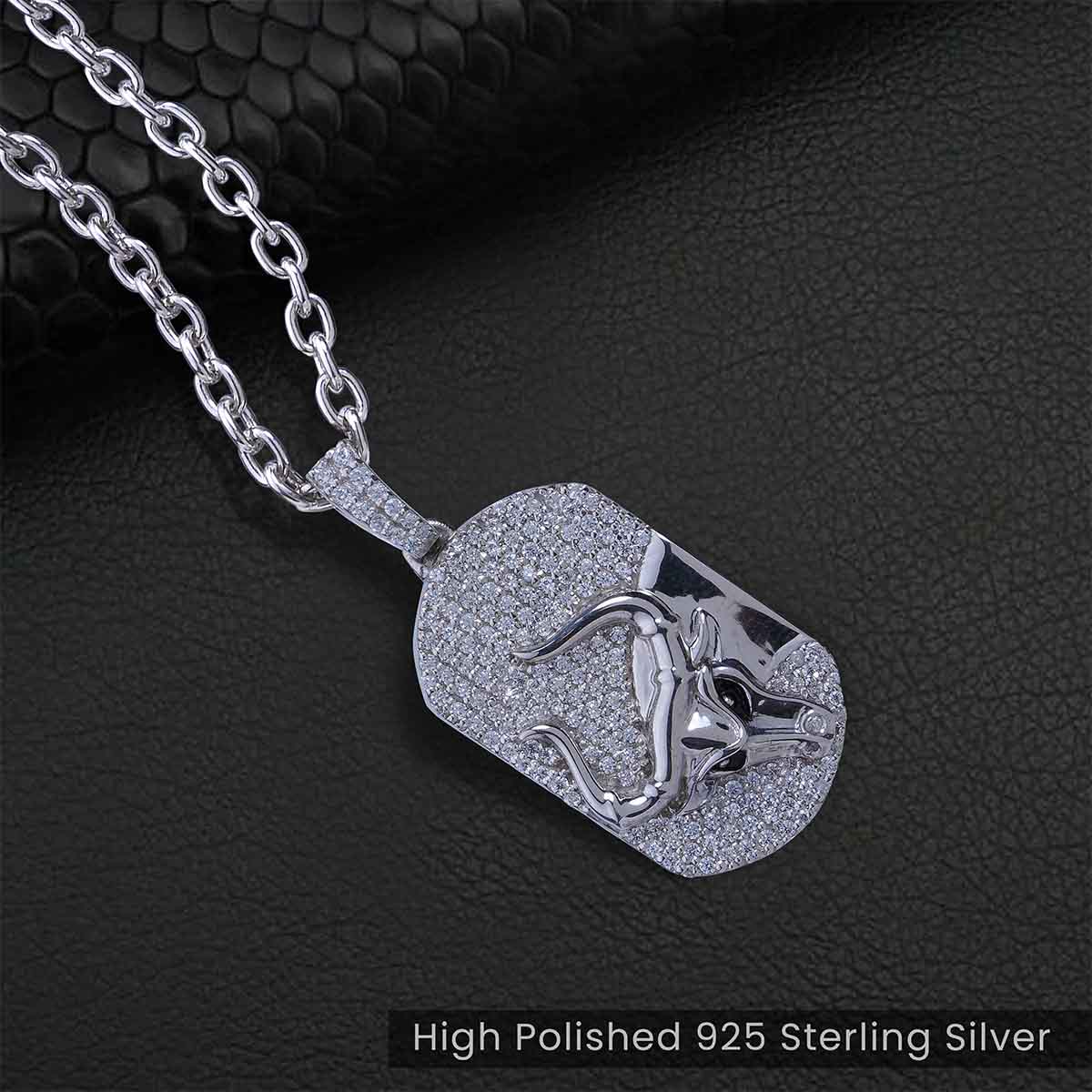 Taurean Bull Pendant Necklace Taurus Zodiac Iced Out Jewelry