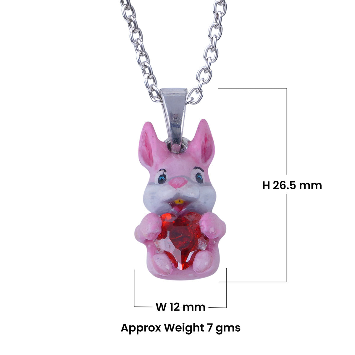 Bunny Necklace Pink Rabbit Pendant Kawaii Jewelry for Kids Girls