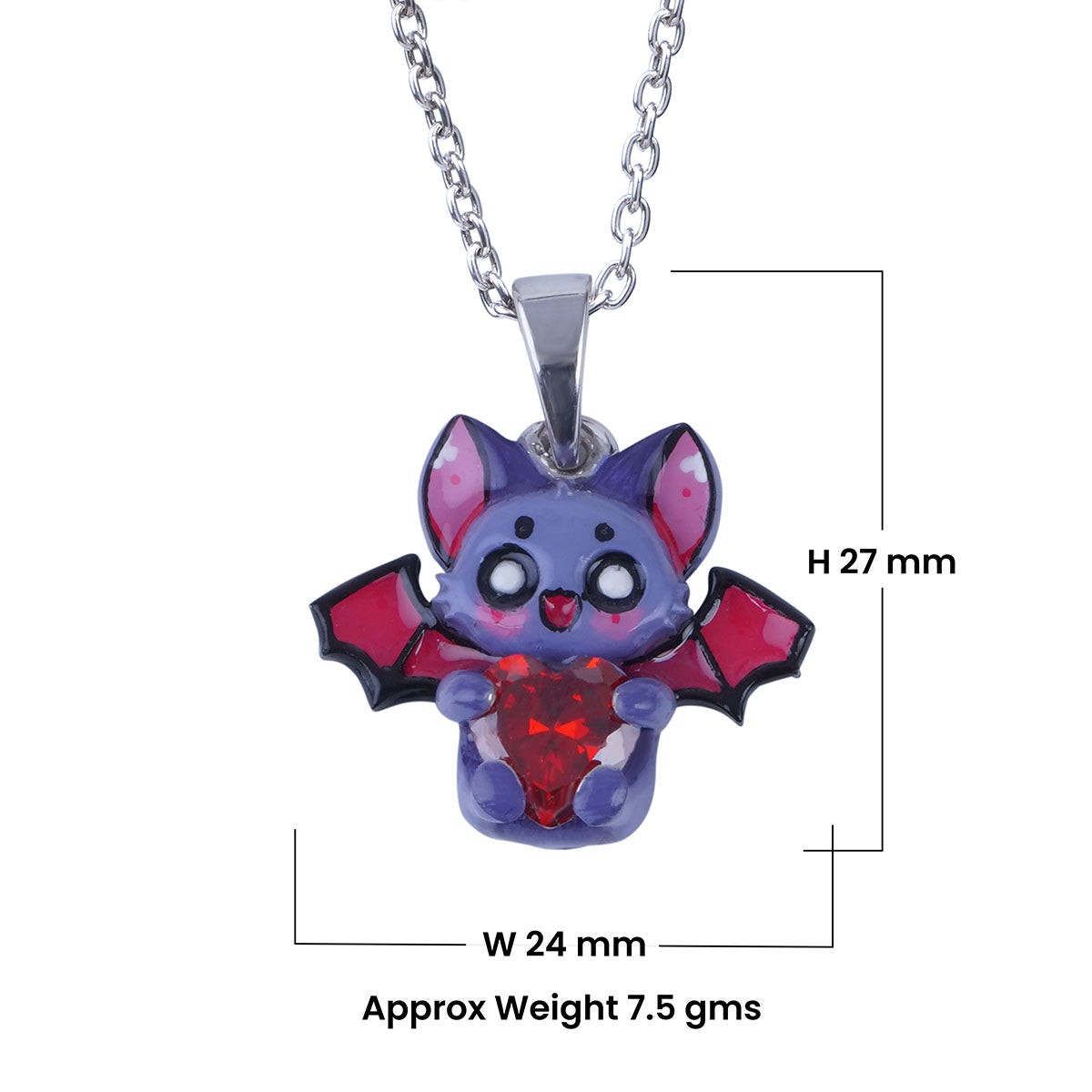 Cute Bat Pendant Necklace Kids Gothic Charm Halloween Jewelry