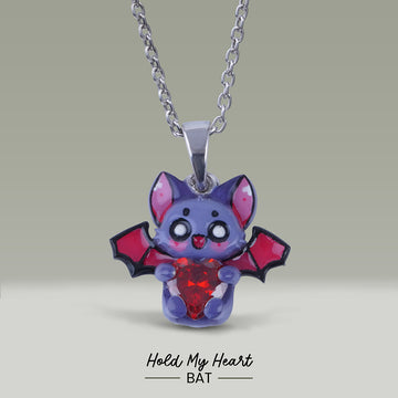 Cute Bat Pendant Necklace Kids Gothic Charm Halloween Jewelry