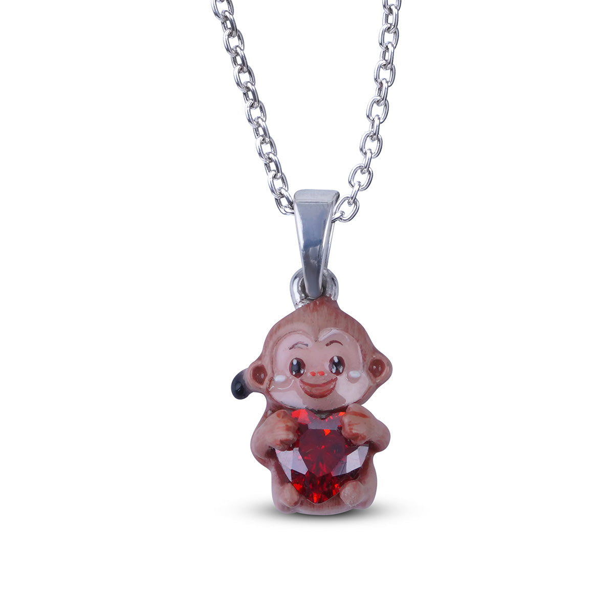 Cute Monkey Pendant Necklace Animal Charm Kids Jewelry Gift