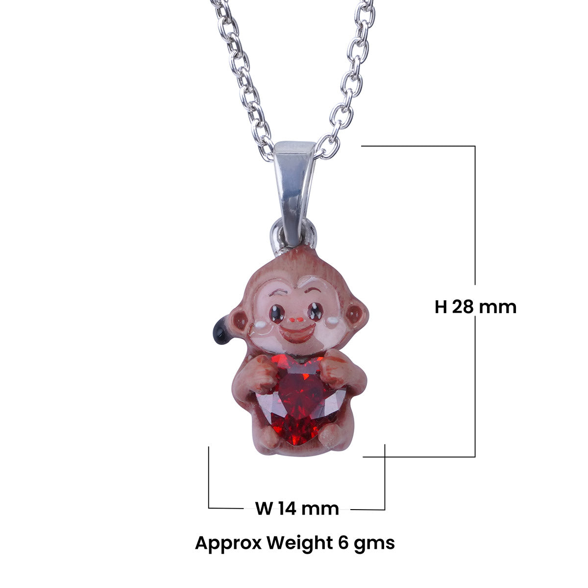 Cute Monkey Pendant Necklace Animal Charm Kids Jewelry Gift