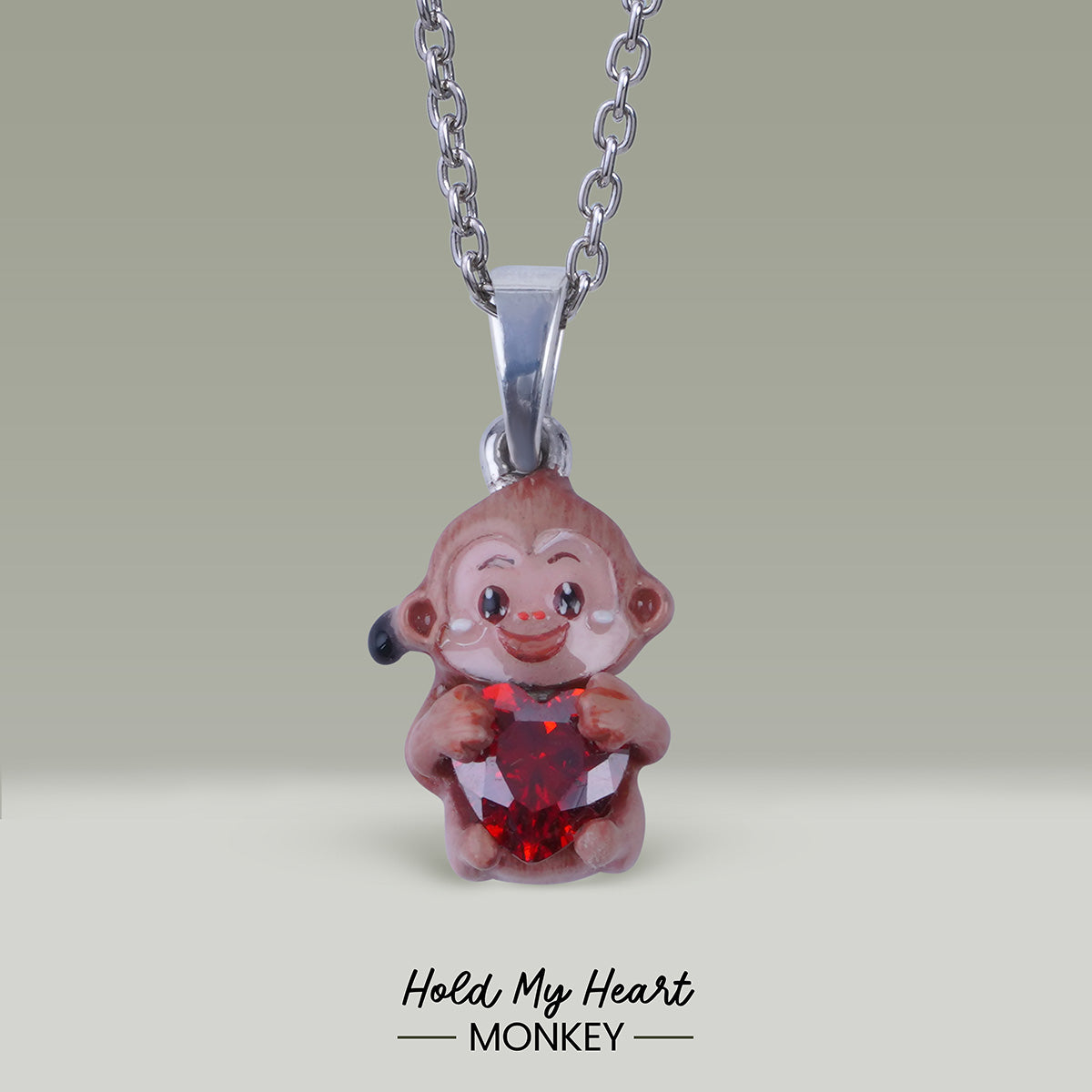 Cute Monkey Pendant Necklace Animal Charm Kids Jewelry Gift