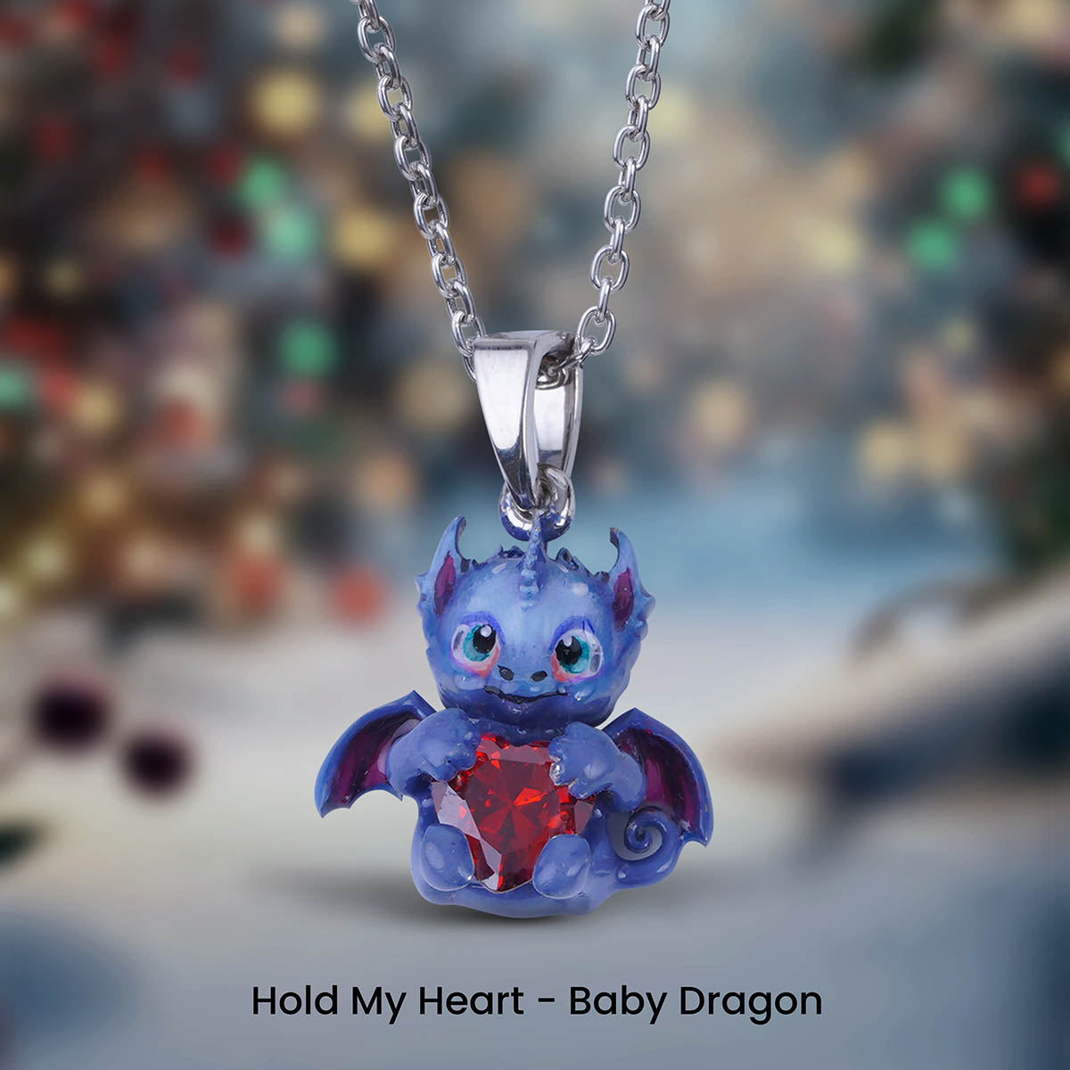 Baby Dragon Pendant Necklace Fairytale Charm Girls Kids Jewelry