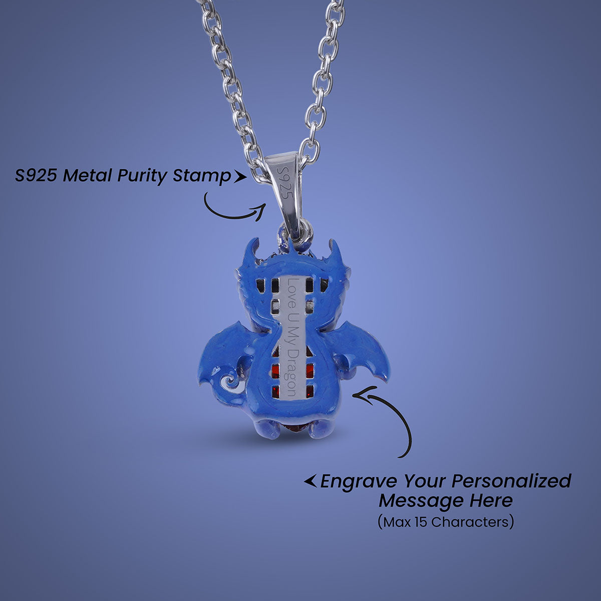 Baby Dragon Pendant Necklace Fairytale Charm Girls Kids Jewelry