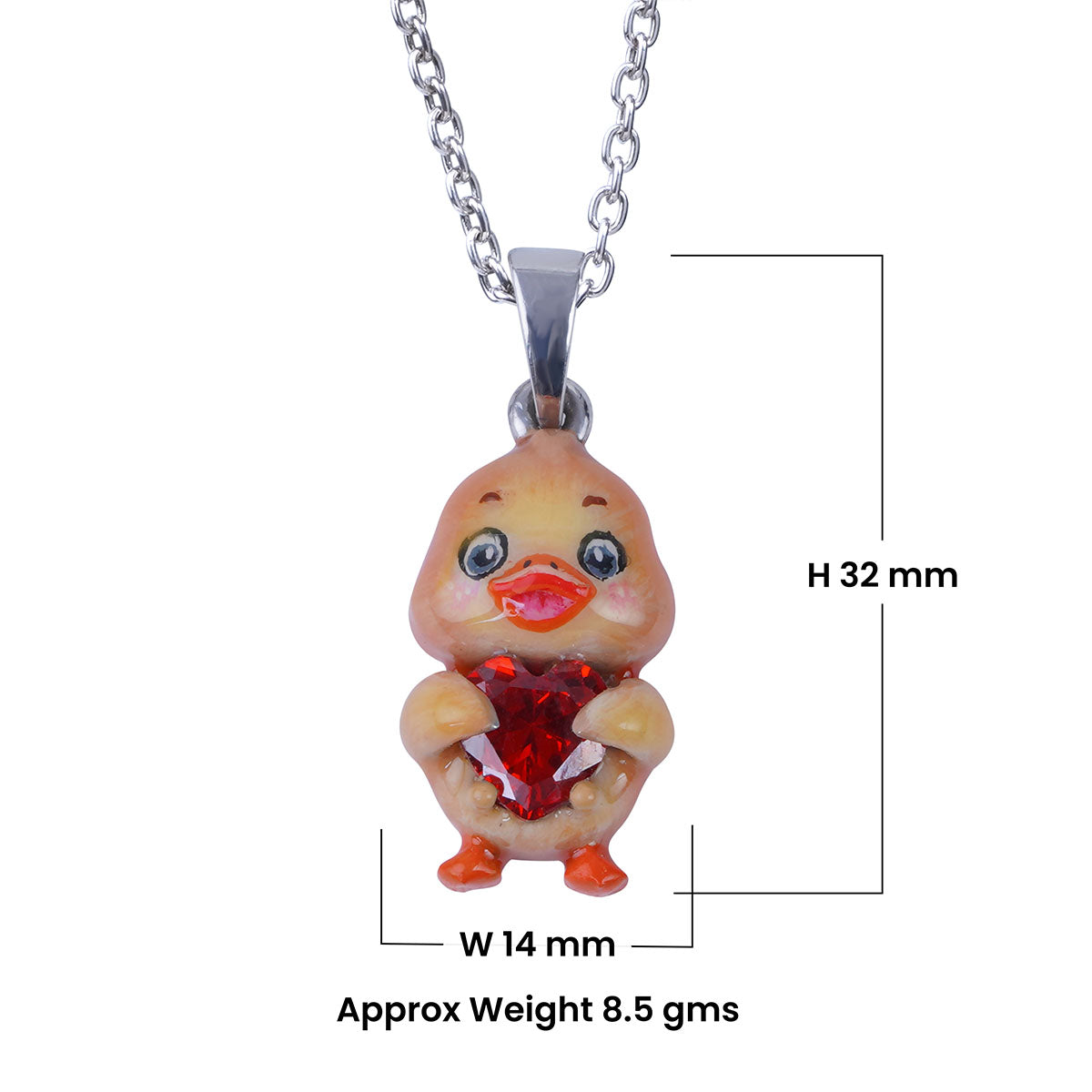 Baby Duck Necklace 3D Enamel Duckling Pendant Kids Jewelry