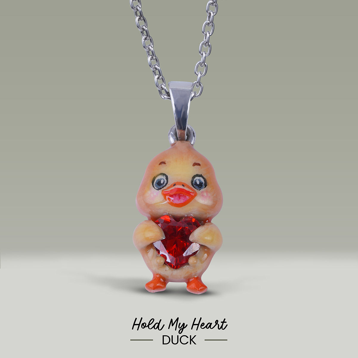 Baby Duck Necklace 3D Enamel Duckling Pendant Kids Jewelry