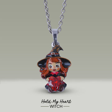Witch Doll Pendant Necklace Gothic Charm Halloween Jewelry