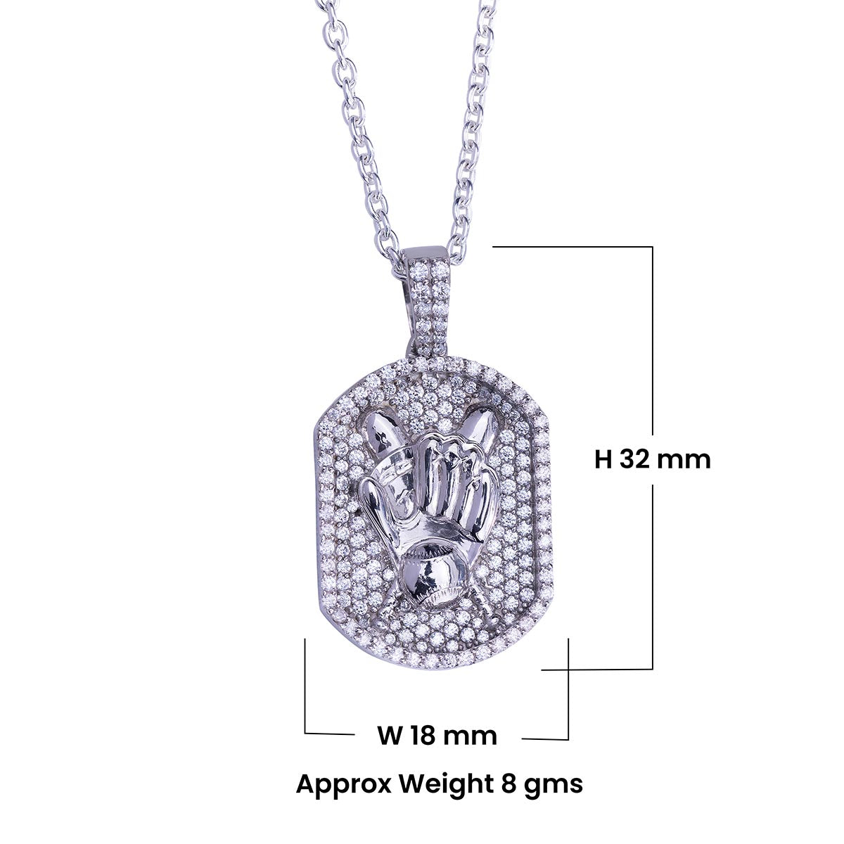 Moissanite Iced Out Baseball Set Pendant Necklace Sport Jewelry