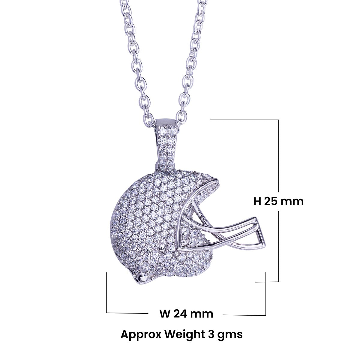 Moissanite iced out baseball helmet pendant necklace sport jewelry