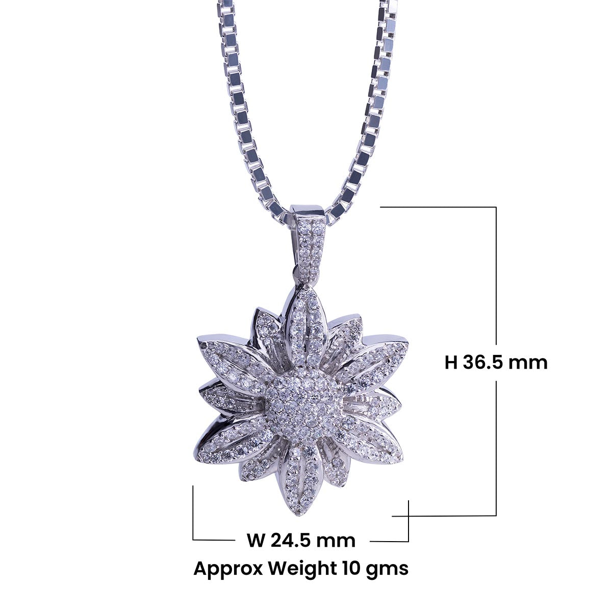 YOU ARE MY SUNSHINE - Iced Out Flower Pendant Necklace