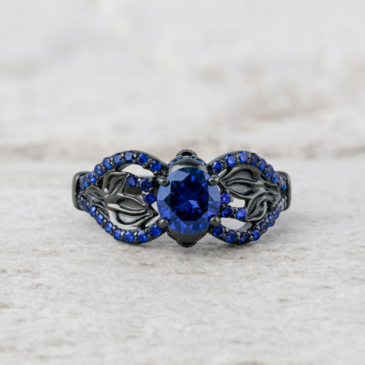 Sapphire Skull Promise Ring Set His and Her Couple Rings Silver