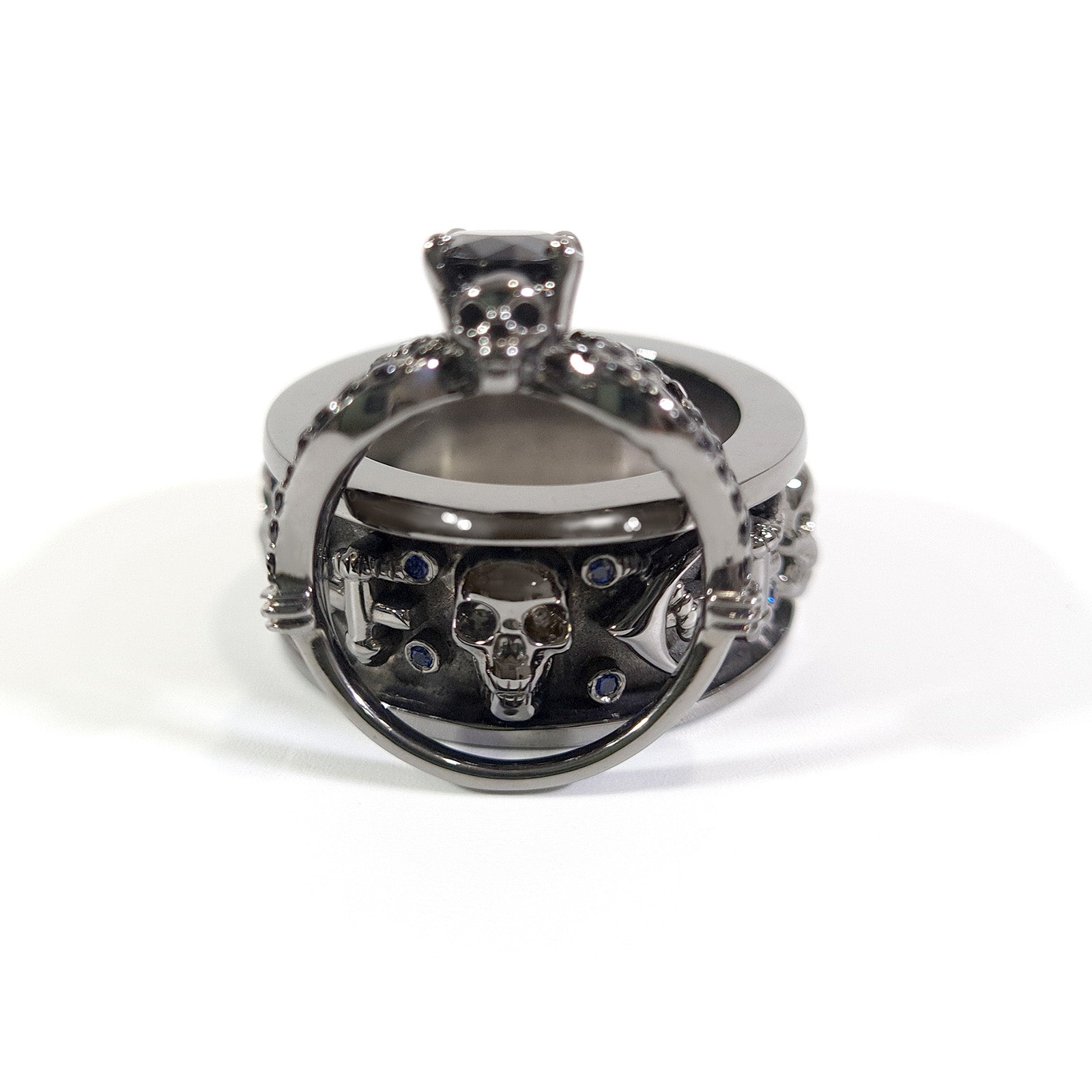 Anchor Skull Couple Ring Set