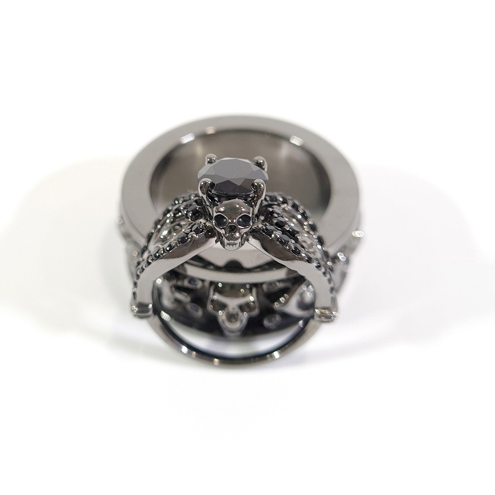 Anchor Skull Couple Ring Set
