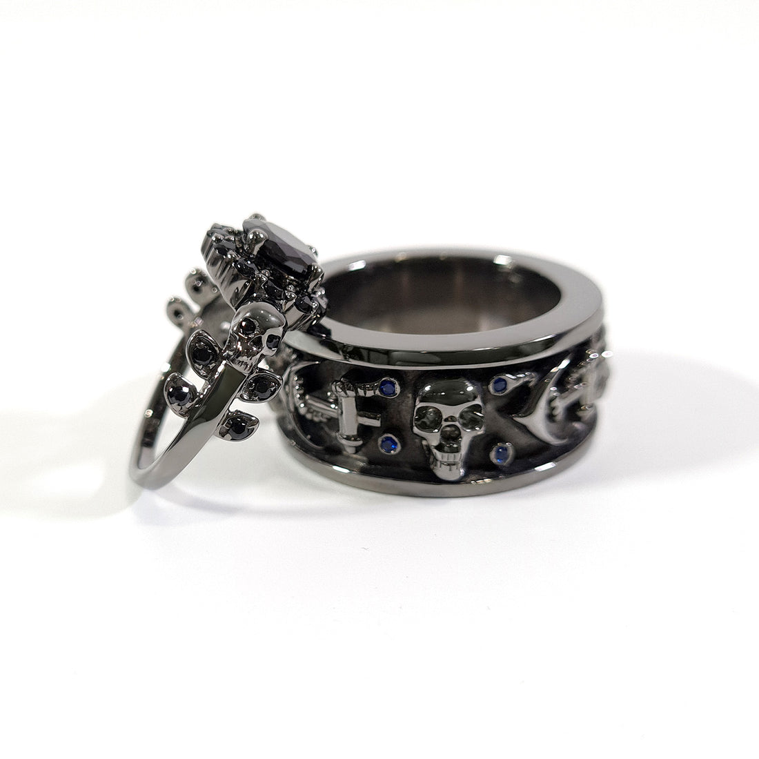 Matching Skull Couple Rings