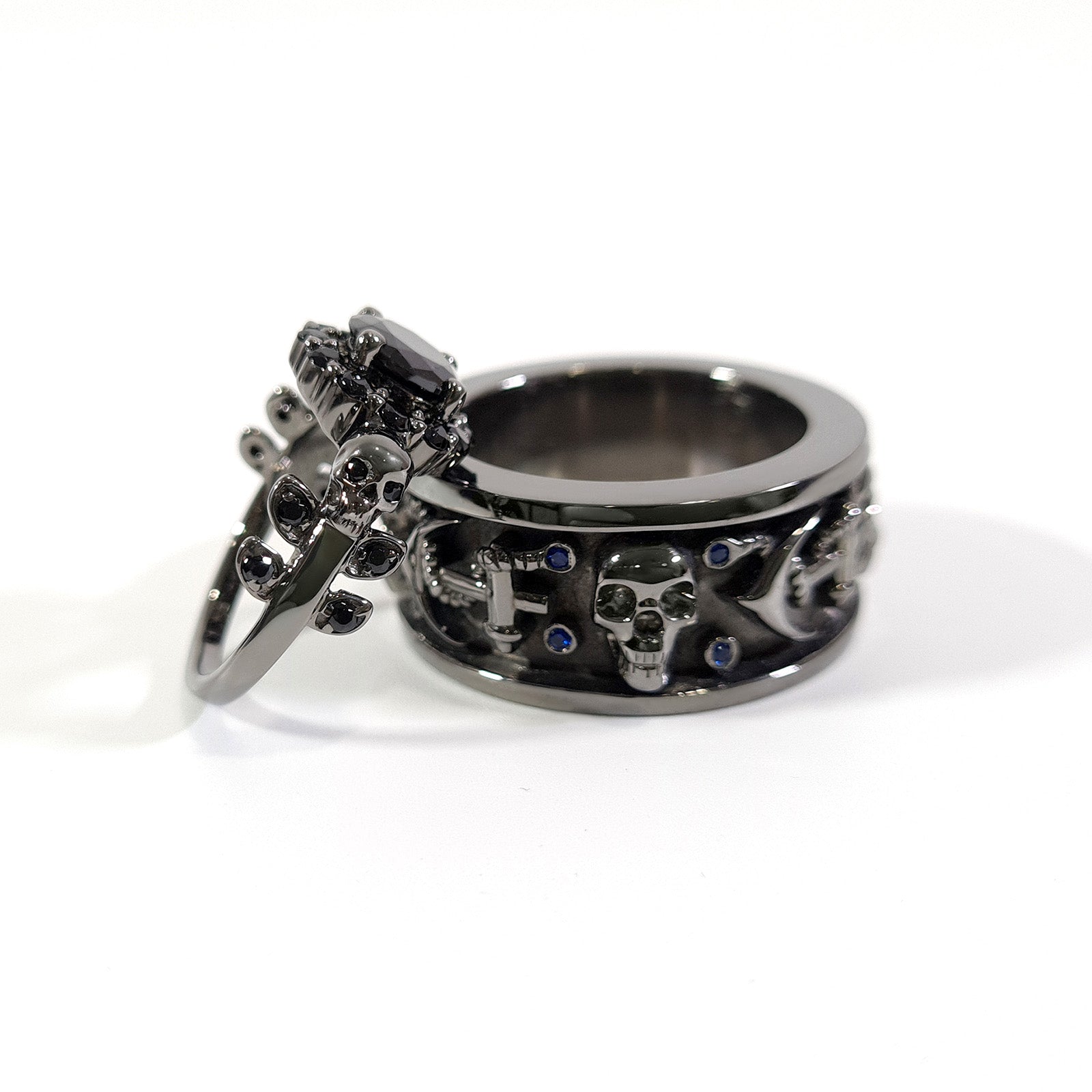 Matching Skull Couple Rings
