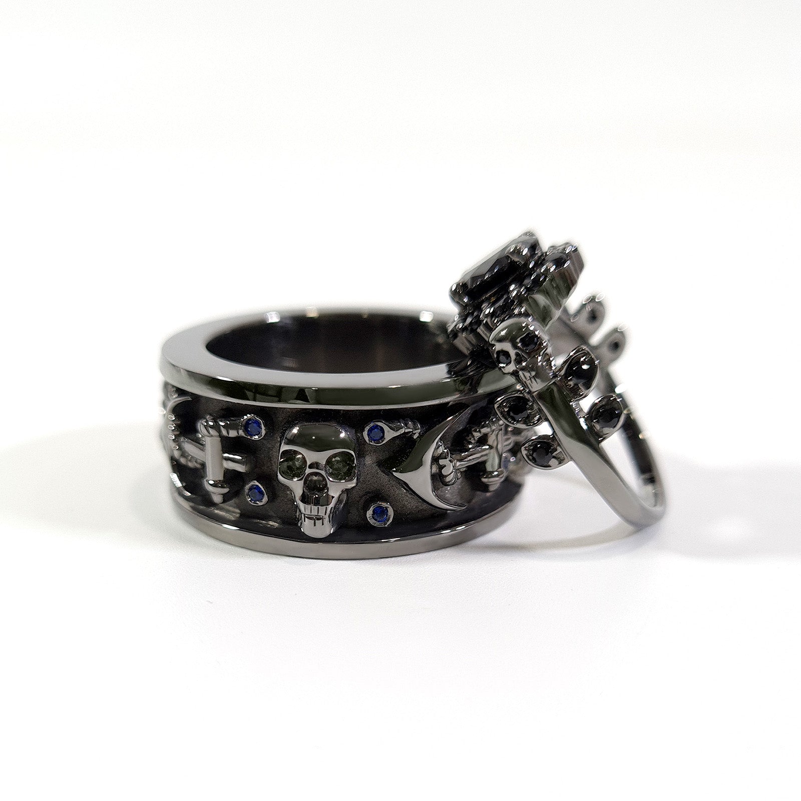 Matching Skull Couple Rings