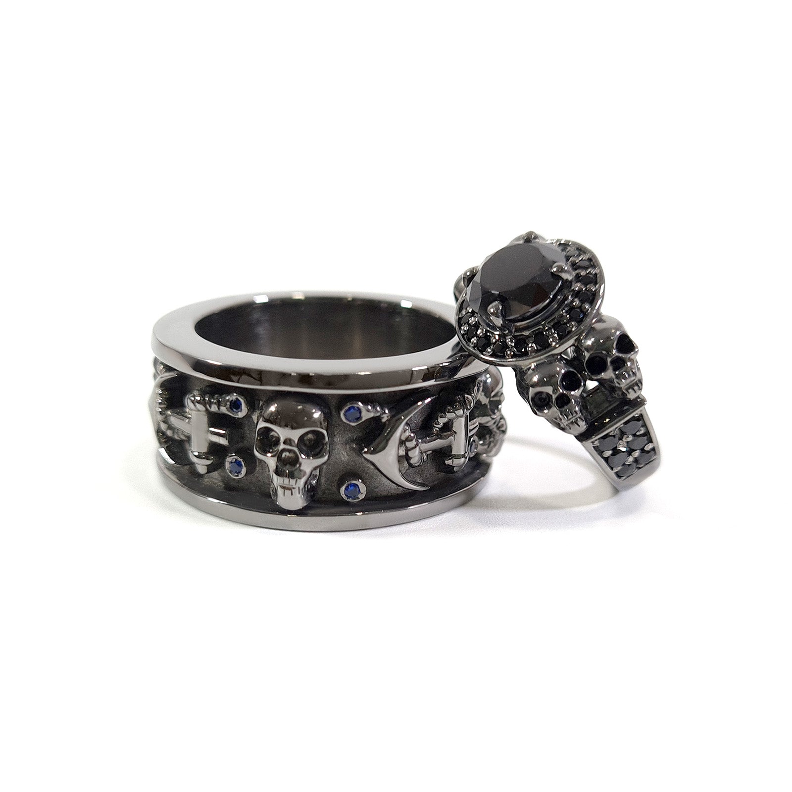 Skull Couple Wedding Ring Set