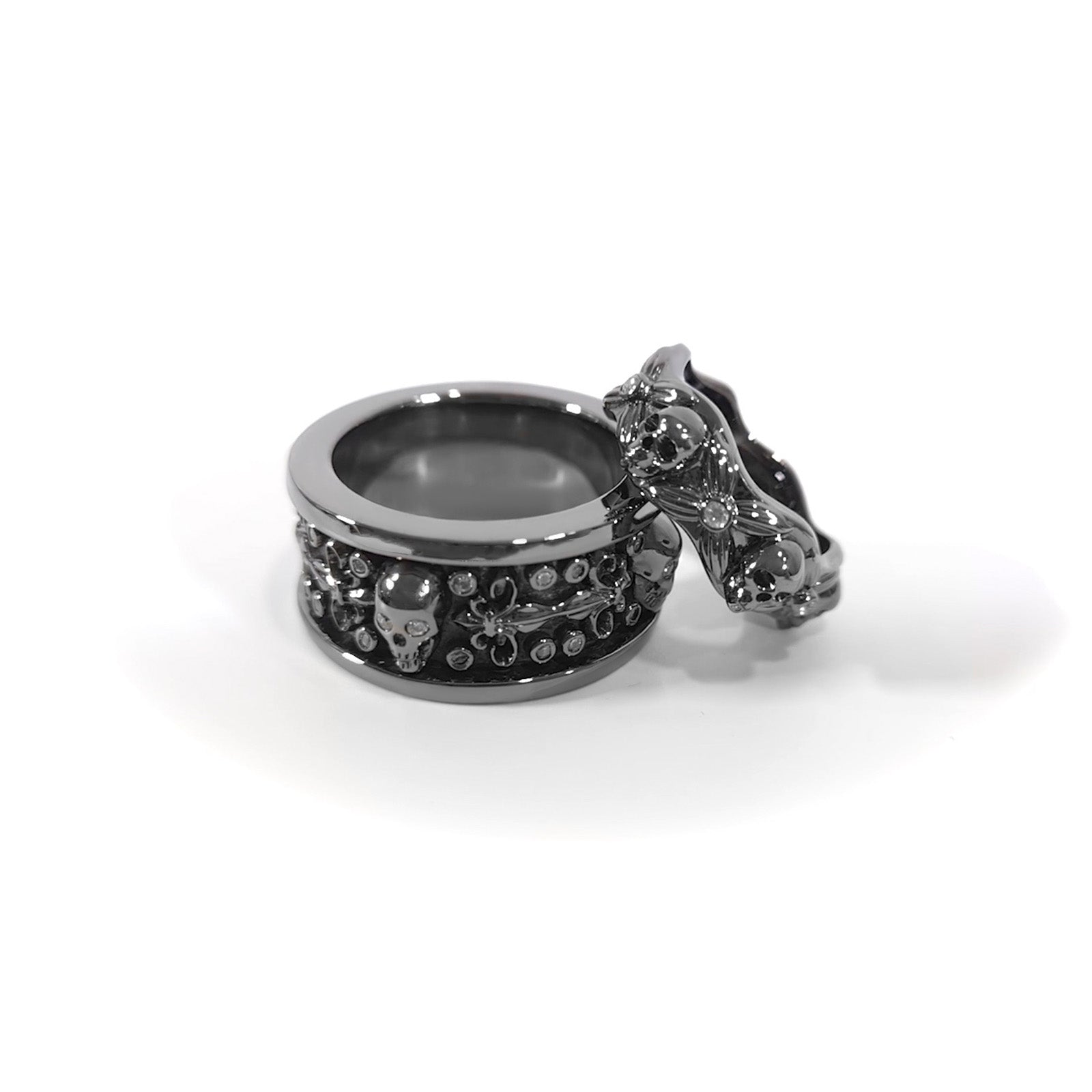 Skull Wedding Band Set
