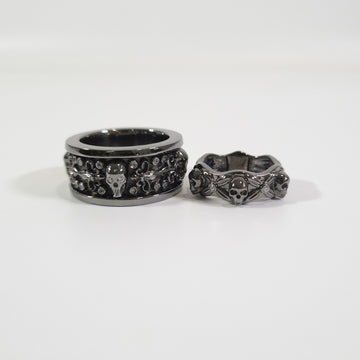 Skull Wedding Band Set