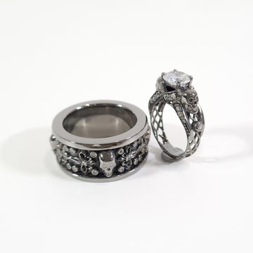 2.75TCW Diamond Skull Ring Set