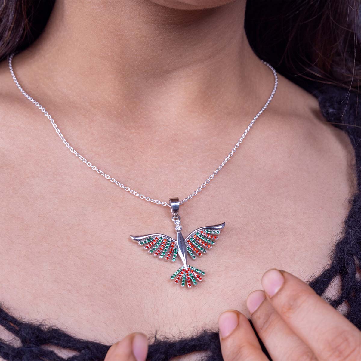 Phoenix Necklace Mythical Bird Phoenix Pendant Sterling Silver