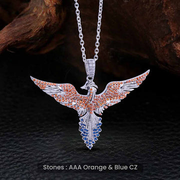 Phoenix Pendant Necklace Rising Bird Jewelry for Girls Women Sterling Silver